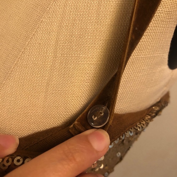 NWT Free People River of Stars Gold Sequin Top - Picture 6 of 7